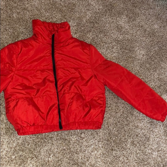 Red puffer jacket - Picture 4 of 7